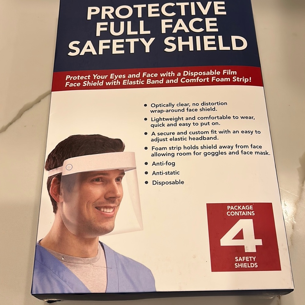 Protective face safety shields NIB set of 4
